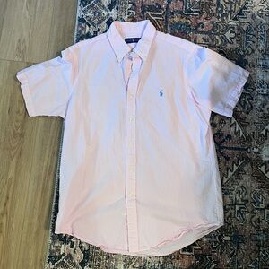 Pink Seersucker Polo Shirt
